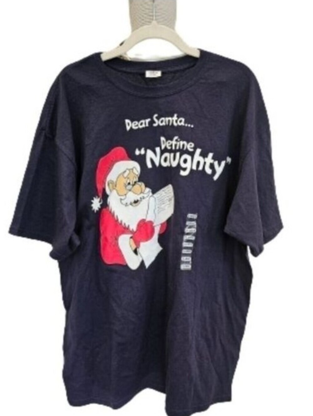 Hybrid New Dear Santa Define Naughty Men's Short Sleeve Graphic Holiday T-Shirt